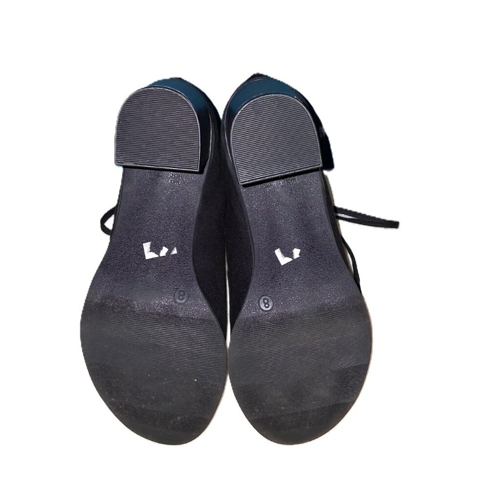 Old Navy Black Faux Suede Lace-Up Open-Toe Booties | Back Zip | 3” Heel | Size 8 - Picture 9 of 9